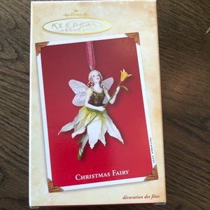 Hallmark Keepsake Ornament Christmas Fairy 2002 Porcelain & Paper Decoration